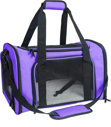 Vista 20 de Transportador de lados suaves para perros y gatos pequeños y medianos, aprobado por la aerolínea TSA, plegable, para mascotas, color negro