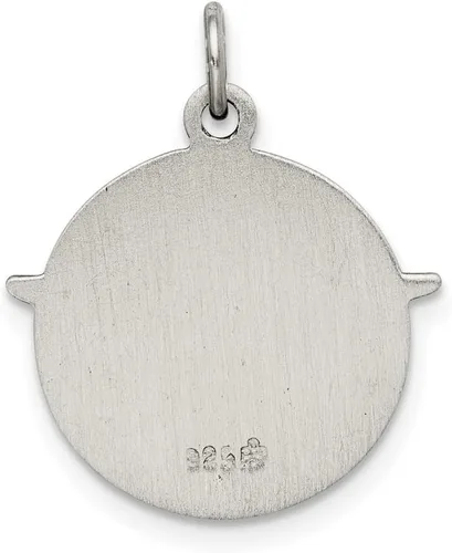 Vista 4 de Colgante de plata de ley 925 con medalla del Espíritu Santo antiguo (L- 0.71 pulgadas, W- 0.75 pulgadas), Metal, No es una piedra preciosa