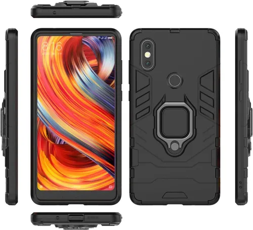 Vista 4 de LuluMain Compatible con funda Xiaomi Mi Mix 2S, soporte de anillo de metal, a prueba de golpes, carcasa de parachoques duro