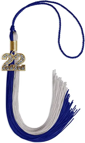Vista 117 de Endea Graduation Borla de doble color con dije dorado (negro/oro brillante, 2022)