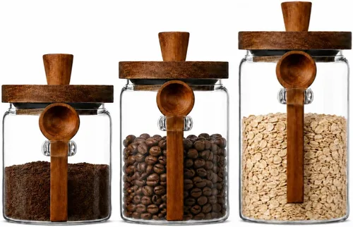 Vista 14 de ANSQU Tarro de vidrio con cuchara, tarro de café de 13.5 oz