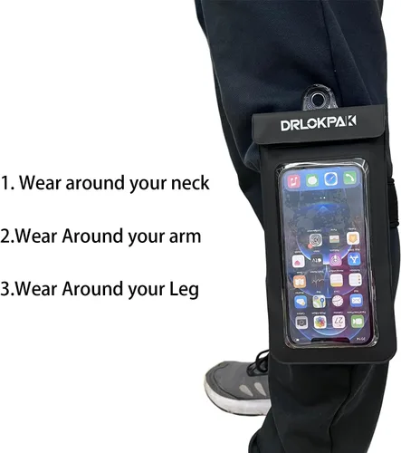 Vista 9 de DRLOKPAK Funda impermeable para teléfono, brazalete para surf, bolsa seca flotante impermeable para iPhone 15 14 13 12 Pro Max XS Plus Se Galaxy S23