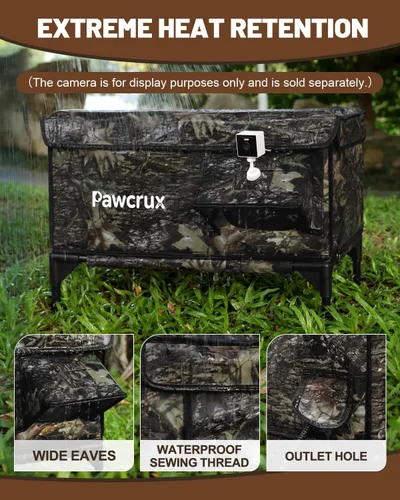 Vista 4 de Casa para gatos con calefacción para gatos al aire libre, casa para gatos al aire libre con aislamiento impermeable, con almohadilla térmica, casa