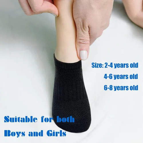 Vista 3 de Jamegio No Show - Calcetines para niños pequeños, 12 pares de calcetines de tobillo de corte bajo, no se muestran para niños y niñas de 2 a 8 años