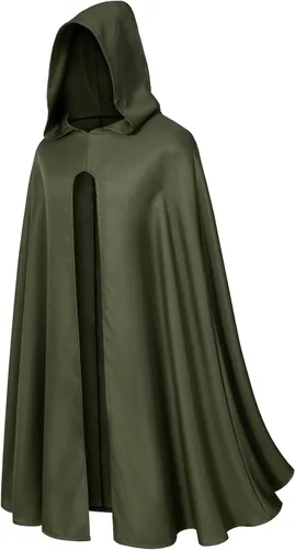Vista 3 de Capa medieval renacentista con capucha, capa vintage con capucha, disfraz de Halloween