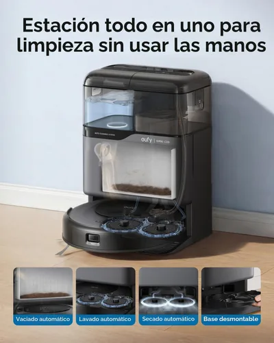 Vista 2 de eufy Omni C20 Robot Aspiradora y Trapeador Combo para Madera y Alfombra