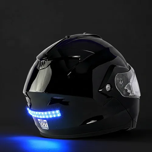 Vista 6 de BITEHARDER Luz de seguridad para casco de moto de nieve - Azul
