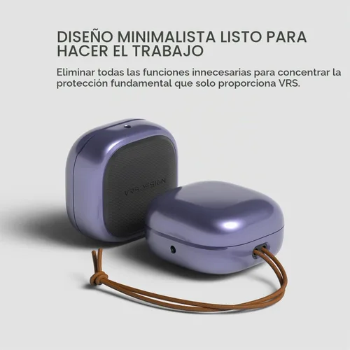 Vista 4 de VRS Design Funda moderna para Galaxy Buds (2023, 2022, 2021, 2020), color morado