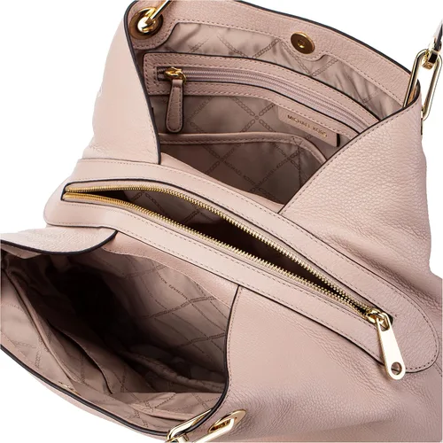 Vista 5 de Michael Kors Raven - Bolso de hombro grande de piel con guijarros Rosa (rosa suave).