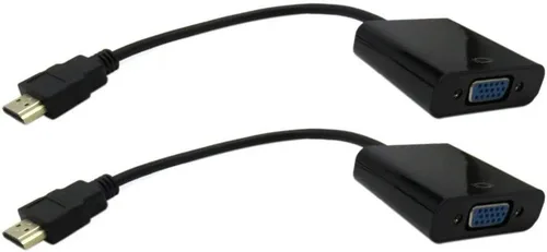 Vista 3 de USonline911 2 unids 1080 p HDMI macho a VGA hembra cable de vídeo convertidor adaptador para monitor de PC