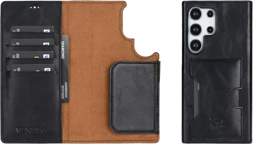 Vista 189 de Venito Florence - Funda de piel compatible con Samsung Galaxy S9, extra segura con bloqueo RFID, cartera desmontable para teléfono (gris decolorado)