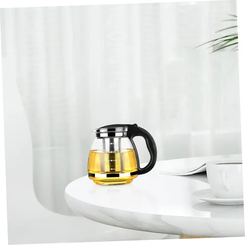 Vista 7 de Luxshiny Tetera de acero inoxidable resistente al calor, tapa de ventilación de aire, 8.26 x 6.69 x 5.90 pulgadas, tetera para té de hojas sueltas