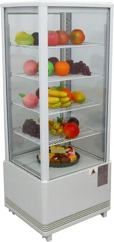 Vista 5 de INTSUPERMAI Vitrina refrigerada de vidrio comercial de la torta con iluminación LED interior de la torta de la bebida del refrigerador escaparate