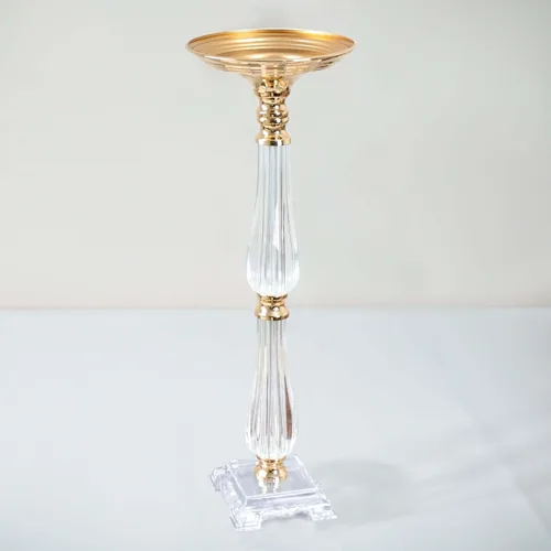 Vista 17 de Efavormart - Juego de 2 jarrones de trompeta con cuentas doradas de cristal para mesa de boda, 23 pulgadas de alto