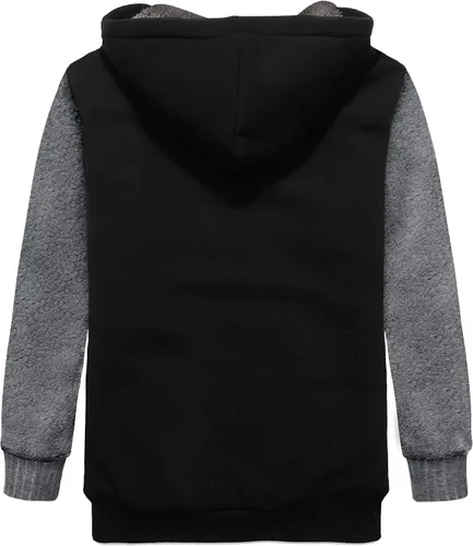 Vista 2 de Sudadera con capucha Swisswell, capucha con cierre completo para niños con forro de sherpa grueso