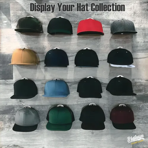 Vista 3 de Percheros para sombreros de pared, fuertes soportes adhesivos para sombreros, organizador para gorras sin perforación, paquete de 20 ganchos