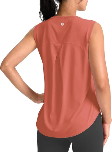 Vista 30 de SANTINY Camiseta sin mangas de entrenamiento para mujer, camiseta atlética Negro