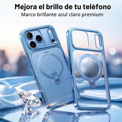 Vista 2 de CASEKOO Glacier Blue for iPhone 18 Pro Max Case, 360 Spin Magnetic Stand Glaciar Azul