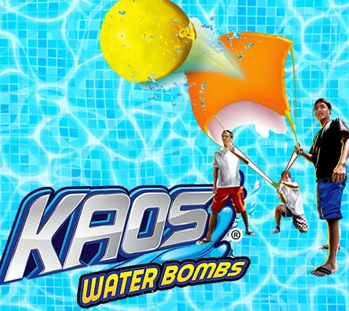 Vista 4 de JA-RU Kaos - Lanzador de globos de agua, 30 globos de agua coloridos y herramienta de inyección rápida de agua para niños y adultos, (1 unidad)