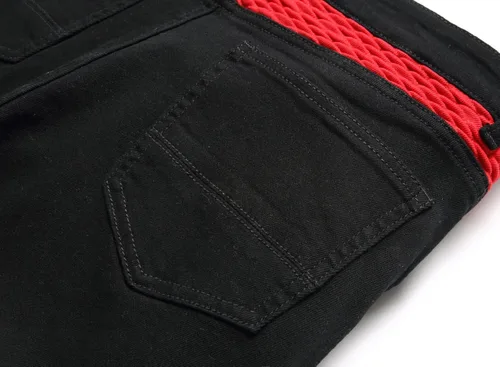 Vista 7 de RXXKKK Jeans clásicos de motociclista con cremallera y ajuste regular para hombre
