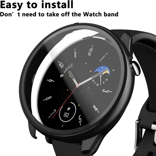 Vista 3 de Protector de pantalla para Amazfit GTR Mini Smartwatch, paquete de 2 protectores de policarbonato duro, carcasa completa, accesorios para GTR Mini