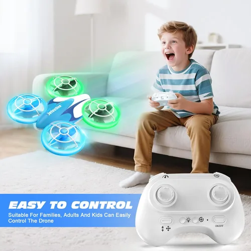 Vista 6 de BlueFire Mini Drone para niños, Drone RC con luces LED y giro de 360° Altitude Hold Drone with One-Key Takeoff/Landing, 2 Speed Modes & Propeller