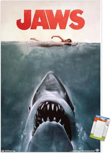 Vista 14 de Trends International Jaws - Póster de pared de una hoja, 14.725 x 22.375 pulgadas, versión con marco de madera tipo granero