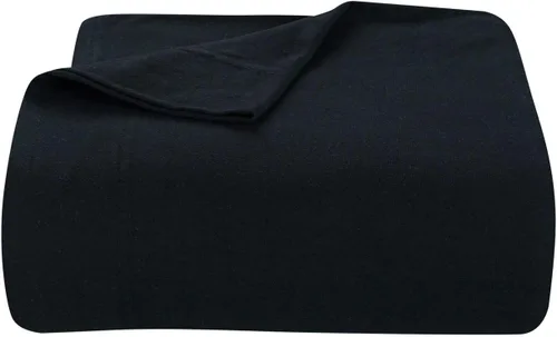 Vista 4 de DELANNA Juego de sábanas de punto de jersey suave, transpirable, tejido de camiseta rico en algodón (negro, individual)