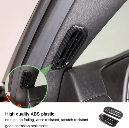 Vista 5 de Marco de salida de aire acondicionado de coche A-Pillar compatible con Chevrolet Corvette C6 2005-2013, salida de aire de coche ABS, accesorios