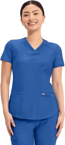 Vista 16 de Cherokee Form Blusas de Uniforme Médico para Mujeres, Blusa de Uniforme Médico de Punto Elástica con Cuello en V - CK840 Negro