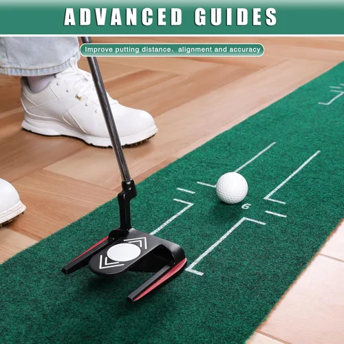 Vista 3 de CHAMPKEY Golf Putting Green Indoor - Advanced Guides Golf Putting Mat - Enhance Putting Accuracy and Challenge