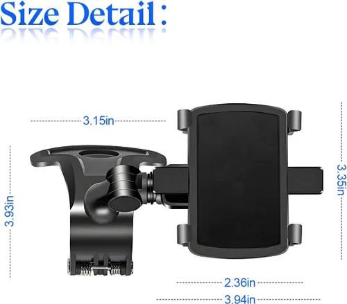 Vista 2 de zipelo Soporte para Teléfono de Coche, Soporte de Teléfono Celular de ABS para Auto, Soporte de Teléfono Celular de Salpicadero de 1400 Grados