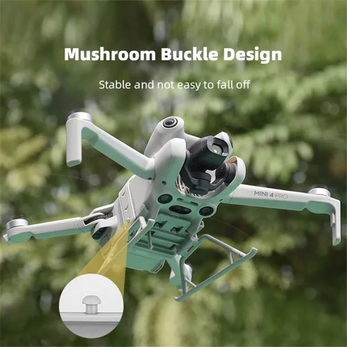 Vista 6 de Tren de aterrizaje plegable para DJI Mini 4 PRO Cámara Drone Anti-caída Gimbal Protector Heighten 0.984 in Extender Pierna Aviones Quadcopters gris