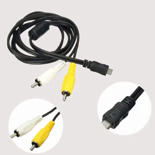 Vista 2 de Micro USB macho a 2 RCA AV Audio Video Adaptador Cable Cable Cable para Teléfono Móvil