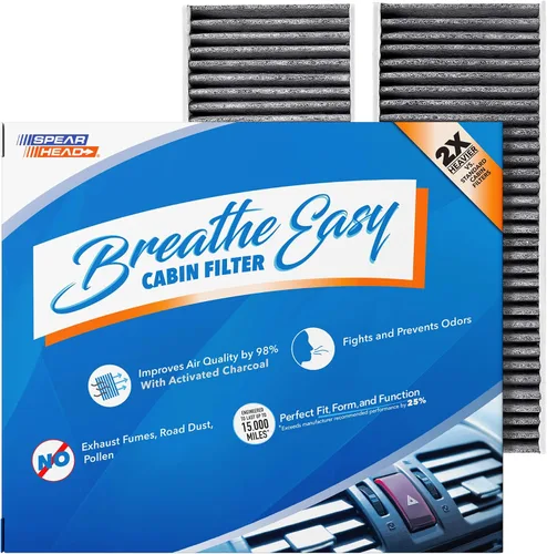 Vista 55 de Spearhead Odor Defense Breathe Easy - Filtro de cabina para AC y calentador Compatible con Chrysler 200 2015-17, Cherokee 2014-18 como OEM Hasta