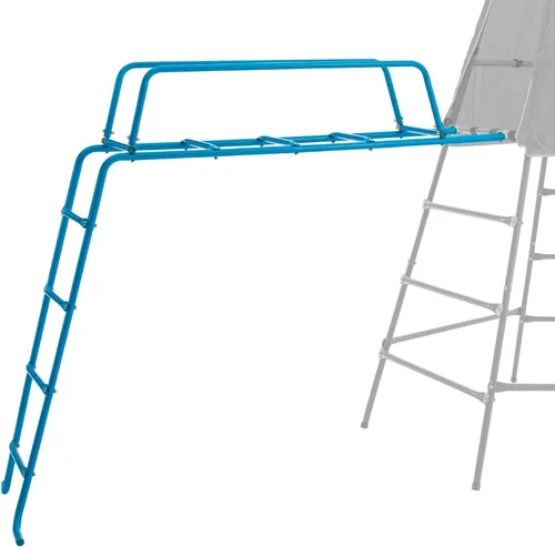 Vista 11 de Explorer 2 Jungle Gym - Juego de escalada con marco de acero ajustable, toldo y plataforma resistentes a la intemperie, juego al aire libre