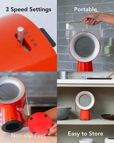 Vista 3 de Airhood Ventilador de Cocina Portátil Inalámbrico Campana Extractora con 5 Filtros de Aire de Carbón Activado y Filtro de Aceite de Acero