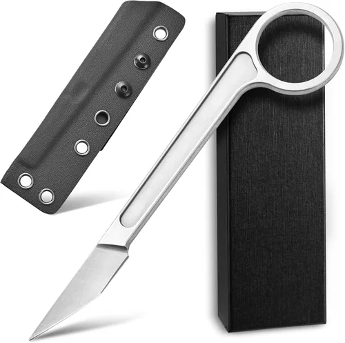 Vista 9 de CCanku C1104 - Cuchillo de hoja fija D2 con mango de acero inoxidable para caza, herramienta EDC, supervivencia, campamento al aire libre con funda