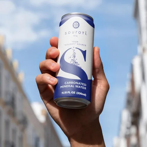 Vista 6 de SOUROTI Agua mineral carbonatada sin sabor con gas Bebida saludable rica en minerales y oligoelementos Paquete de 24, latas de 11.2 onzas