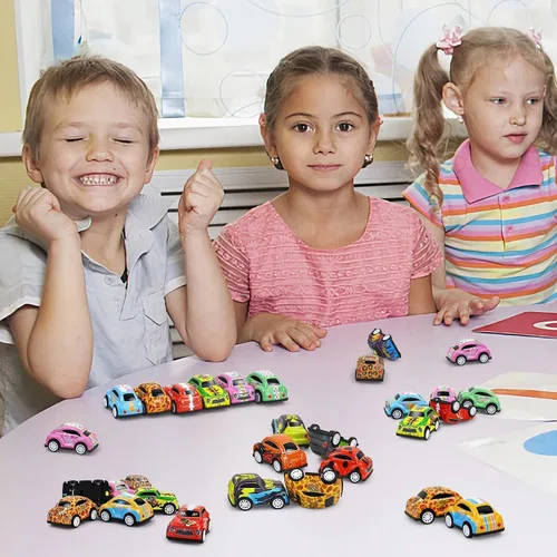 Vista 4 de Vileafy 30 mini autos de tracción para niños premios de caja del tesoro