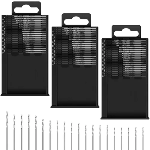 Vista 9 de Juego de brocas micro mini de 0.3-1.6 mm, brocas pequeñas de vástago pequeño, HSS totalmente rectificado, broca helicoidal de acero de alta