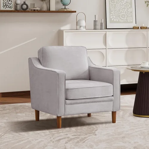 Vista 8 de Kingfun Sofá en Forma de L de 88", Sofá Seccional de Chenilla, Sofás Modernos de Mediados de Siglo con Marco de Madera Maciza para Sala de Estar