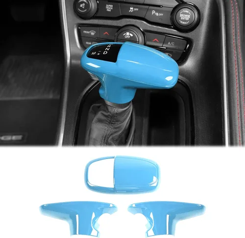 Vista 14 de CheroCar Funda para perilla de palanca de cambios Dodge Accesorios internos para Dodge Challenger Charger 2015-2022, para Dodge Durango 2018-2022