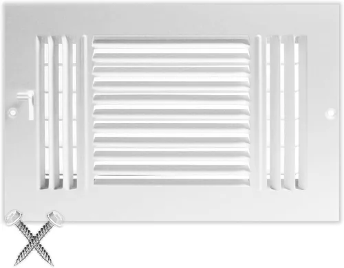 Vista 41 de HVAC Premium Rejilla de Suministro de Aire de 1 Vía de 10'' X 6'' - Tapa de Ventilación y Difusor - Cara Plana Estampada - Blanco