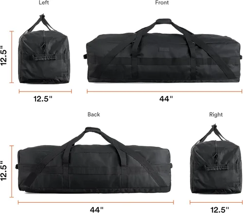 Vista 2 de Fitdom Bolsa de viaje de almacenamiento grande, Negro -, Bolsa de lona
