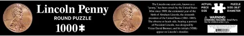 Vista 5 de Lincoln Penny - Rompecabezas redondo de 1000 piezas para adultos, rompecabezas circular de monedas de 2009 centavos, rompecabezas grande de 26.5
