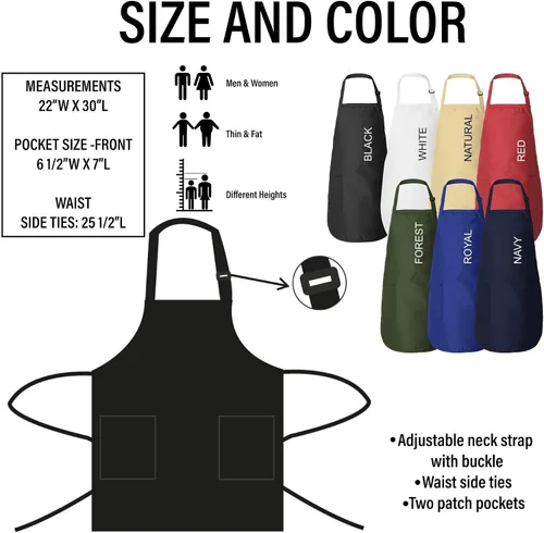 Vista 4 de ROKO CLOTHING Personalized Apron Floral Initials Design Name Text with Pockets - Custom Name Kitchen Aprons Women, Gift for Baking, Cooking