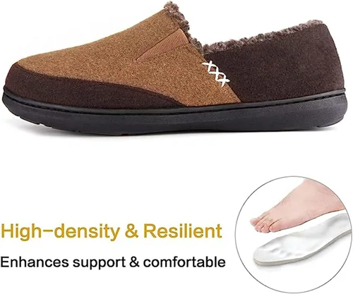 Vista 4 de Zigzagger Pantuflas de microgamuza esponjosas para hombre, estilo mocasín, para interior y exterior