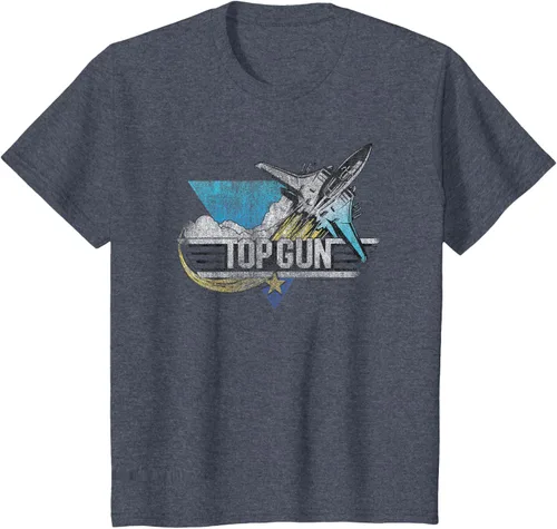Vista 20 de Top Gun Illustrated F-14 Triangle Art Camiseta, Azul / Patchwork, S Azul Marino