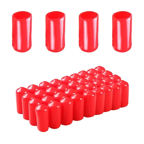 Vista 50 de Cubierta de tapa de extremo redondo de goma 0.08 pulgadas (0.079 in), protectores de rosca de tornillo de PVC flexible de tubería de tubería